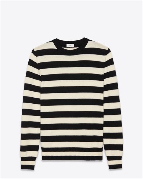 ysl black crew neck sweater|ysl knitwear.